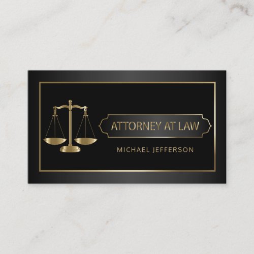 Attorney at Law _ Black and Gold Business Card