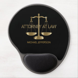 Attorney at Law - Black and Gold Gel Mouse Pad