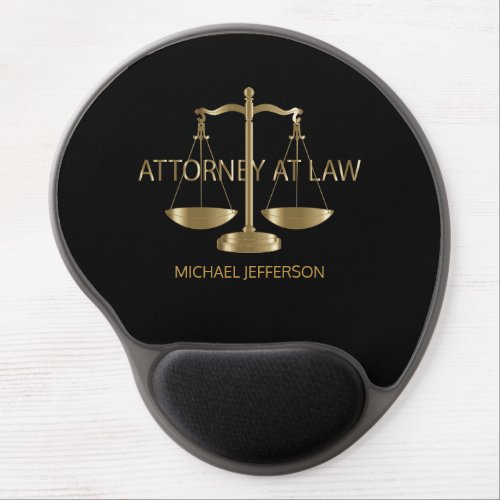 Attorney at Law _ Black and Gold Gel Mouse Pad