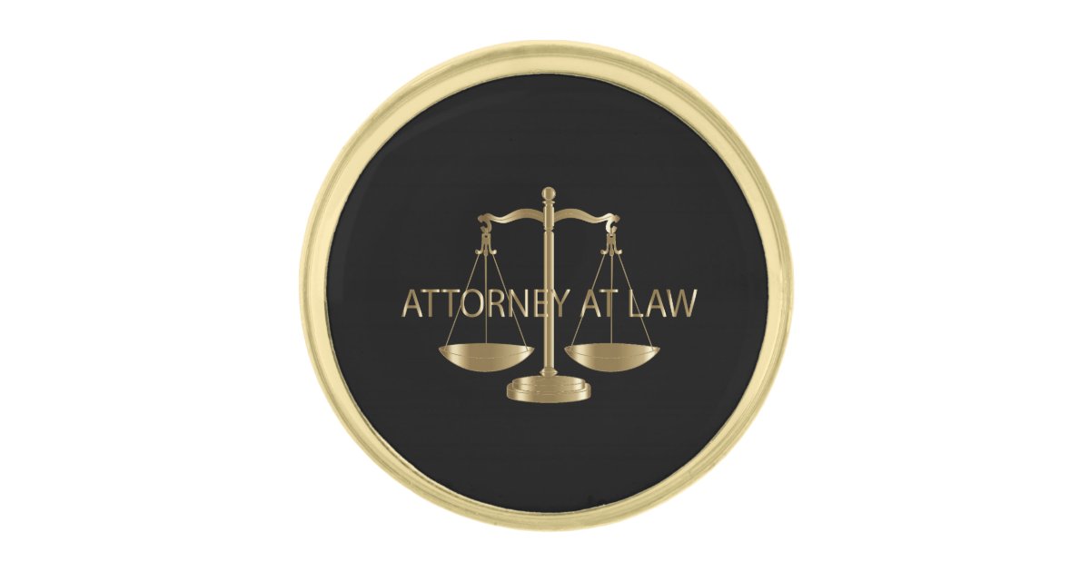Attorney at Law Black and Gold Gold Finish Lapel Pin Zazzle