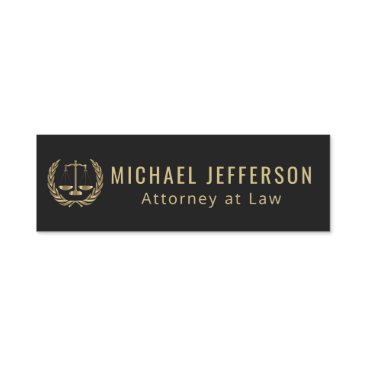 Attorney at Law - Black and Gold Name Tag Attorney at Law - Black and Gold Name Tag