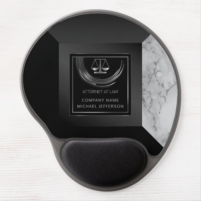 Attorney at Law - Black and Silver Gel Mouse Pad (Front)