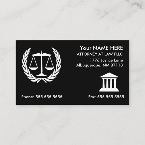 Attorney at Law Black and White Appointment Business Card