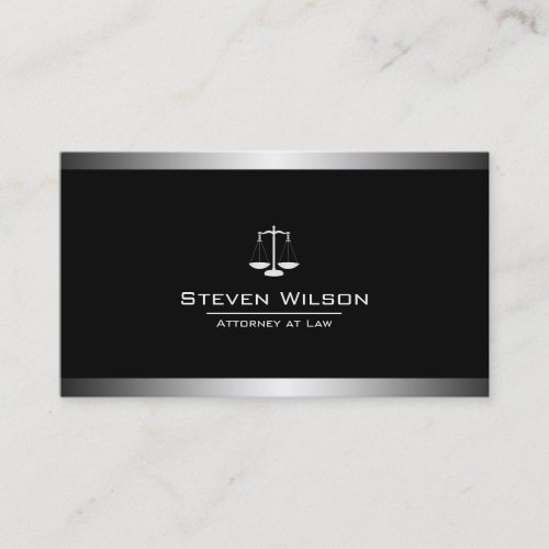 Attorney At Law Black and White Legal Scale Business Card