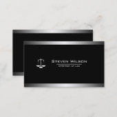 Attorney At Law Black and White Legal Scale Business Card (Front/Back)