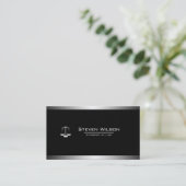 Attorney At Law Black and White Legal Scale Business Card (Standing Front)