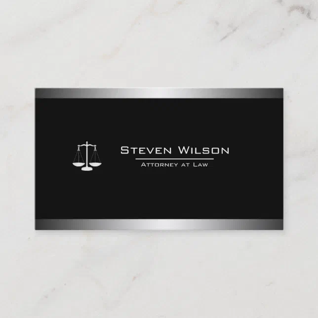 Attorney At Law Black and White Legal Scale Business Card | Zazzle