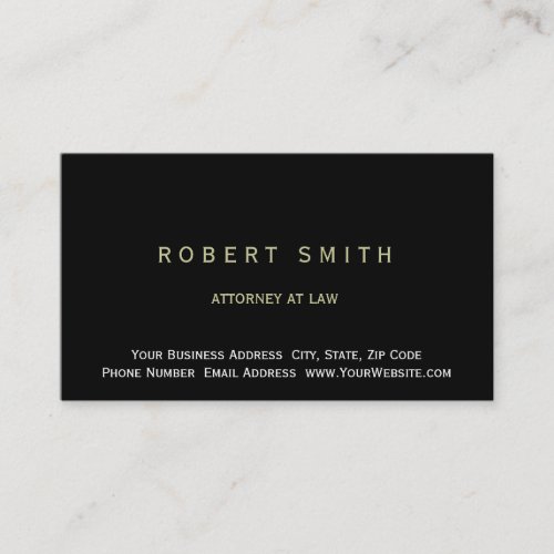 Attorney at Law Black Business Card