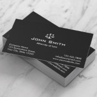 Attorney at Law Black Carbon Fiber Lawyer Business Card