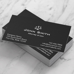 Attorney at Law Black Carbon Fiber Lawyer Business Card