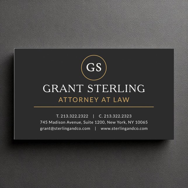 Attorney at Law Black Gold Luxury Modern Business Card (Creator Uploaded)