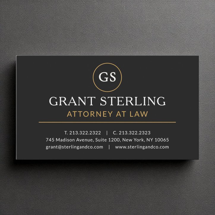 Attorney At Law Black Gold Luxury Modern Business Card