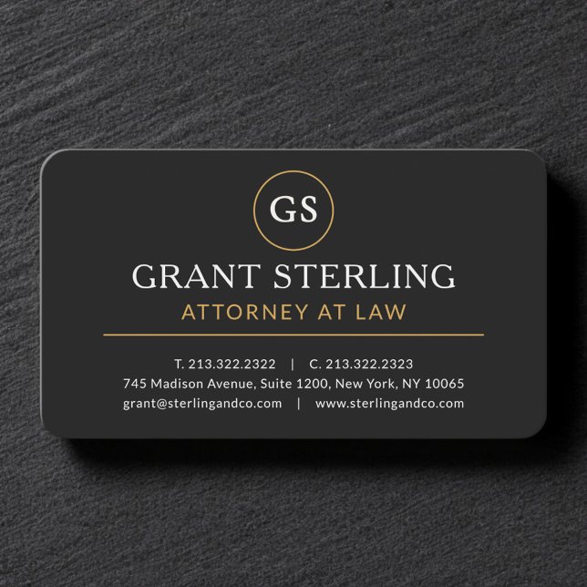 Attorney at Law Black Gold Professional Business Card (Creator Uploaded)