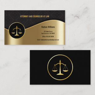 Attorney at Law Black & Gold Scales Business Cards
