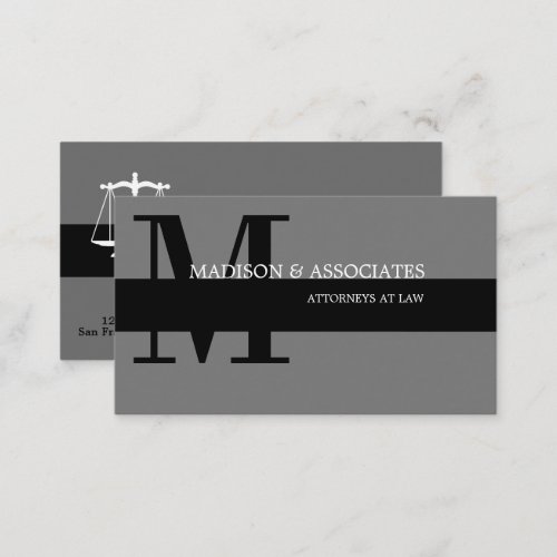 Attorney at Law Black  Grey Business Cards