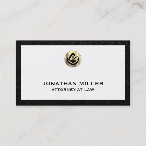 Attorney at Law Black Leather Frame Business Card 