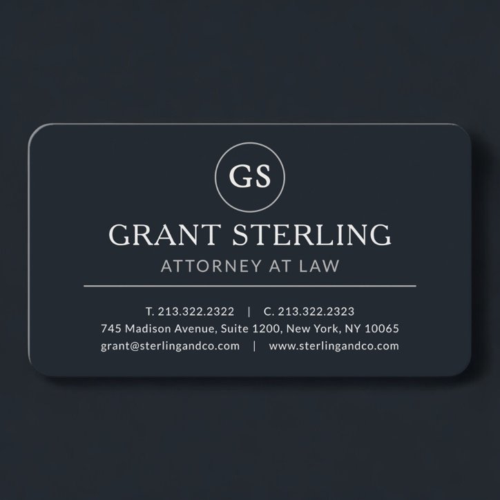 Attorney At Law Black Professional Business Card