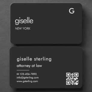 Attorney at Law Black QR Code Business Card