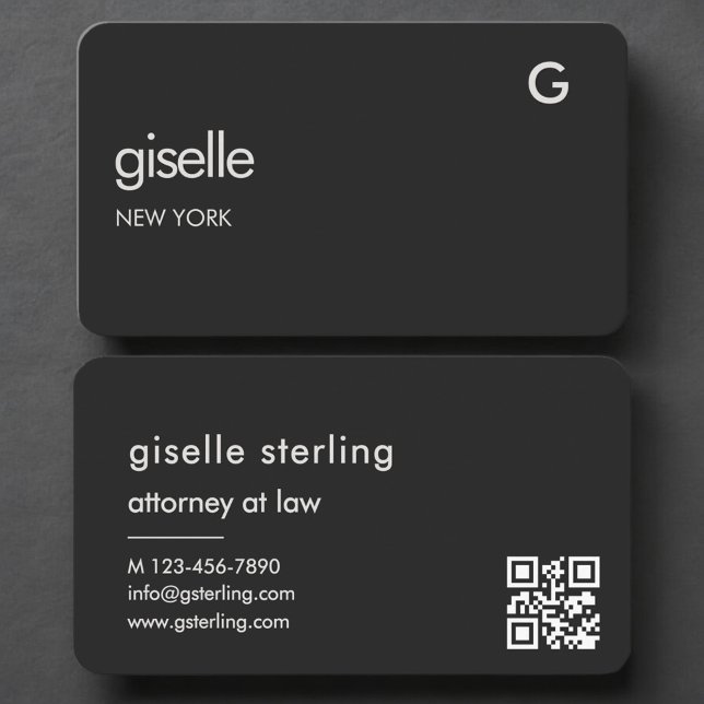 Attorney at Law Black QR Code Business Card (Creator Uploaded)