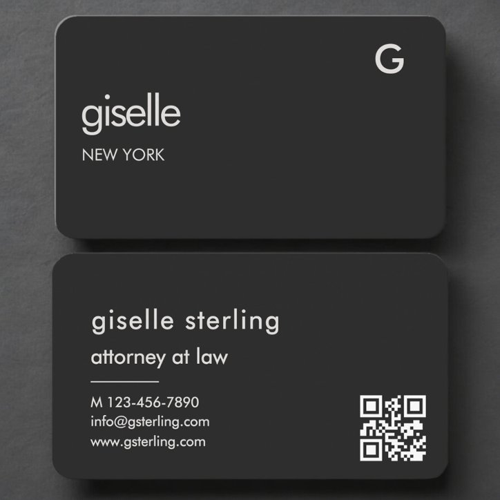 Attorney At Law Black QR Code Business Card