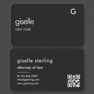 Attorney at Law Black QR Code Business Card