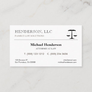 Attorney at Law Black Scale Business Card