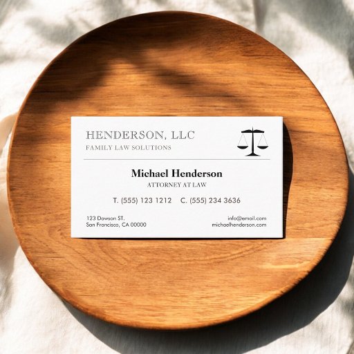 Customizable Attorney at Law Black Scale Business Card