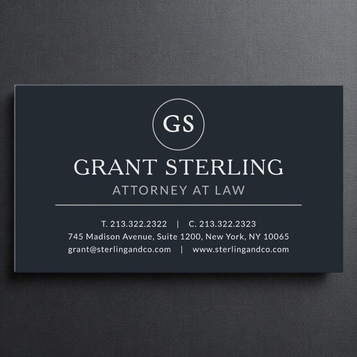 Attorney At Law Black Silver Luxury Business Card