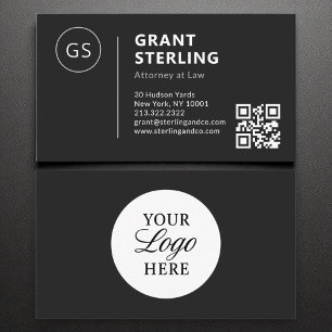 Attorney at Law Black White Logo QR Code Business Card