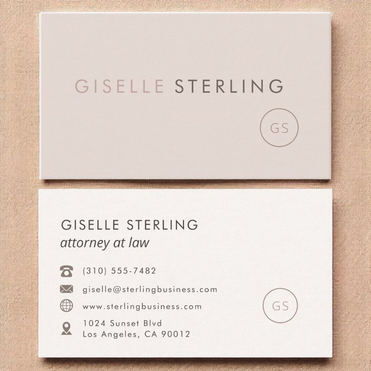Attorney At Law Blush Pink Minimalist Luxury Business Card