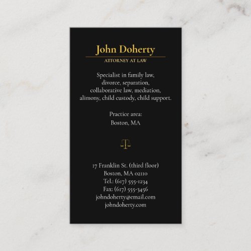 ATTORNEY AT LAW  bronze Business Card