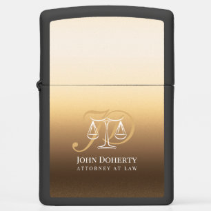 Attorney at Law   Bronze Scales of Justice Zippo Lighter