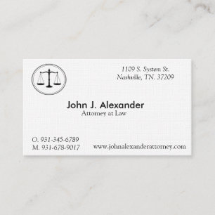 Attorney at Law Business, 3.5" x 2.0", 100 White Business Card