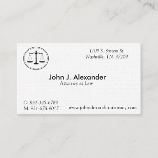 Attorney at Law Business, 3.5" x 2.0", 100 White Business Card