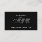 attorney at law business card (Back)