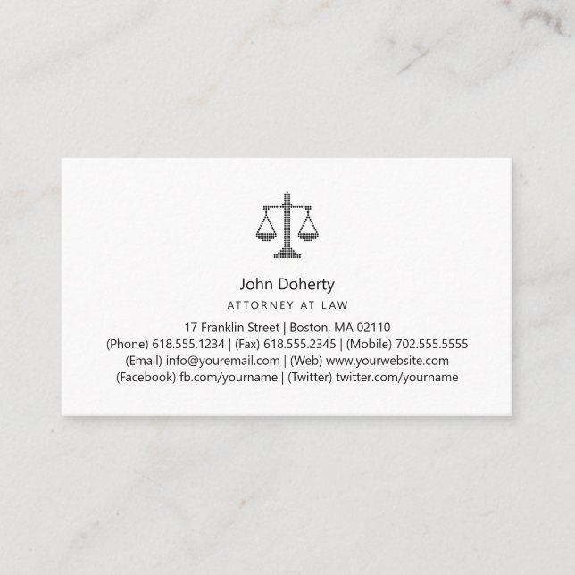 ATTORNEY AT LAW BUSINESS CARD (Front)
