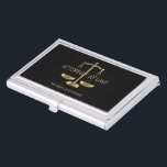 Attorney at Law Business Card Case<br><div class="desc">Business Card Holders. Attorney at Law - Black and Gold design. 100% Customizable. Ready to Fill in the box(es) or Click on the CUSTOMIZE button to add, move, delete, resize or change any of the font or graphics. Made with high resolution vector and/or digital graphics for a professional print. NOTE:...</div>