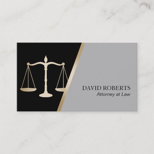 Attorney at Law Classic Black & Gold Lawyer Business Card | Zazzle