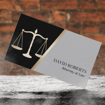 Attorney At Law Classic Black & Gold Lawyer Business Card by cardfactory at Zazzle