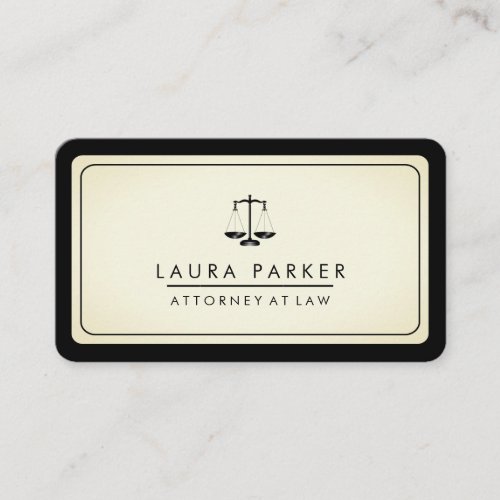Attorney At Law Classic Black Scale Professional Business Card