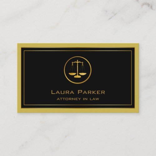 Attorney At Law Classic Gold Scale Professional Business Card