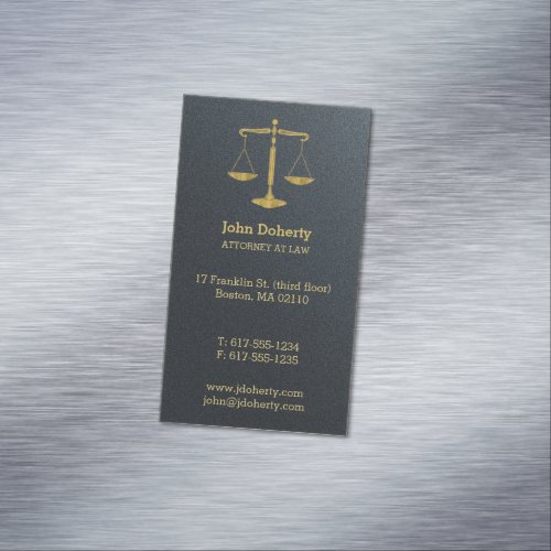 Attorney at Law  Classic Golden Scales of Justice Business Card Magnet