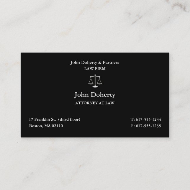 Attorney at Law | Classic Lawyer Business Card (Front)