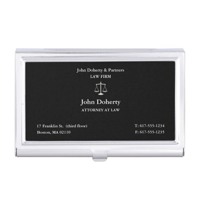 Attorney at Law | Classic Lawyer Business Card Holder (Front)