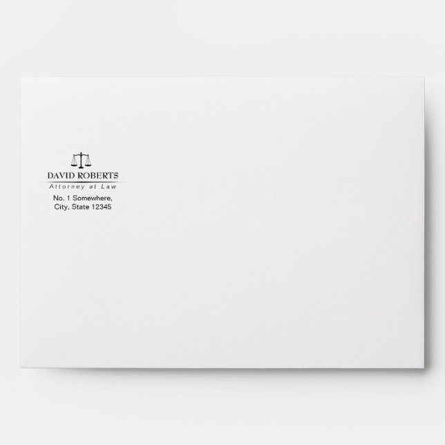 Attorney at Law Classic Plain Professional Lawyer Envelope (Front)