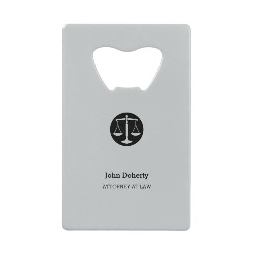 Attorney at Law  Classic Scales of Justice Credit Card Bottle Opener