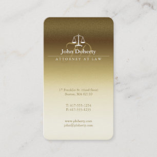Attorney at Law   Classy Golden Scales of Justice Business Card