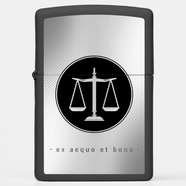 Attorney at Law | Classy Scales of Justice Zippo Lighter (Front)