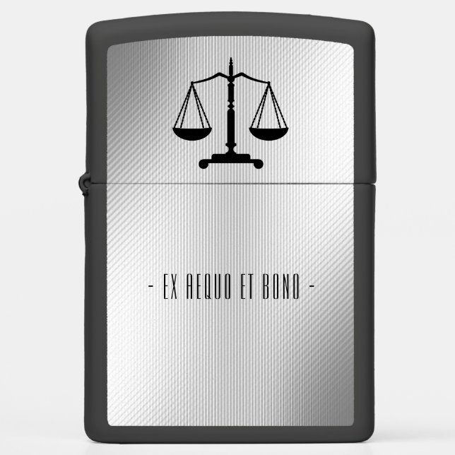 Attorney at Law | Classy Scales of Justice Zippo Lighter (Front)