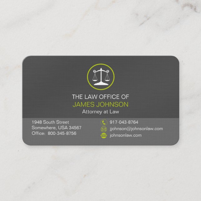Attorney at Law Custom Business Card (Front)